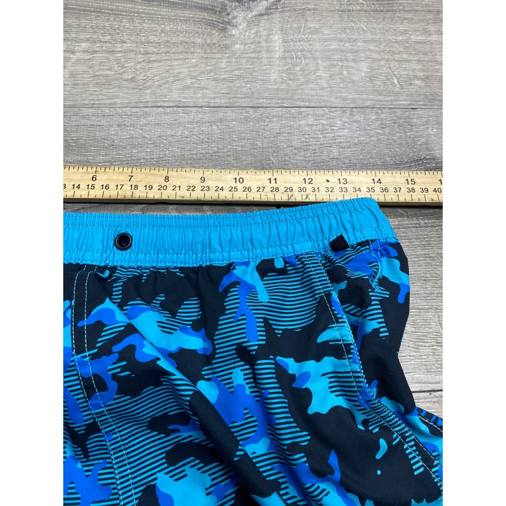 Psycho Bunny Swim Trunks Boys XL Blue Camo Striped Mesh Lined Beach Shorts - Picture 8 of 10